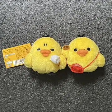 리락쿠마 키이로이토리 손바닥 봉제 인형 돈과 복주머니 먼지떨이 현 상태품