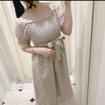 evelyn 에블린 하트 도트 롱 튤 원피스 핑크