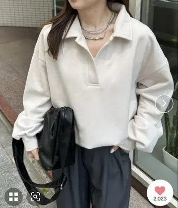 RANAN 오버 사이즈 폴로 옷깃 맨투맨 M-L