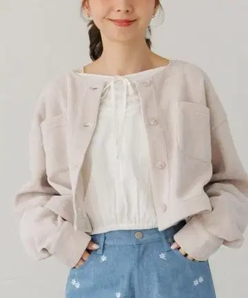 flower 글리터 코듀로이 자켓