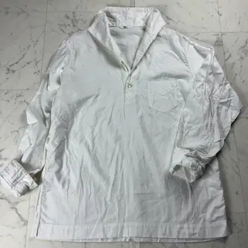 45R 45rpm 풀오버 셔츠 긴팔 코튼 화이트 L 사이즈