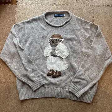 랄프 로렌 베어 코튼 니트 스웨터 베이지 XL