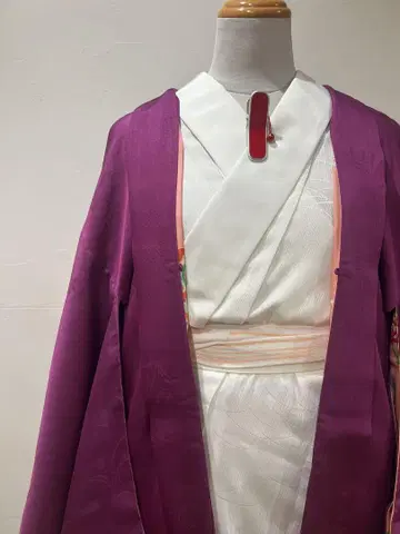 앤티크 보라색 긴 겉옷 원단 약함 안쪽이 귀여운 중고