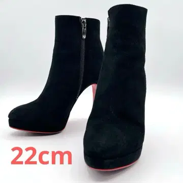 다이애나 DIANA 숏부츠 블랙 레드 밑창 22cm 스웨이드