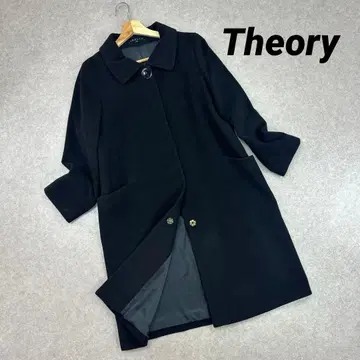 Theory 띠어리 롱 코트 스텐카라 코트 블랙 캐시미어
