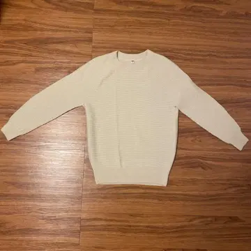 UNIQLO 3D 크루넥 스웨터 M 내추럴
