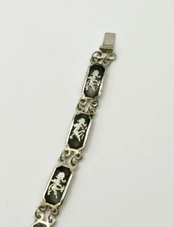 태국제 STERLING SILVER 에나멜 팔찌 사자