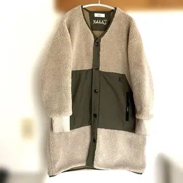 보아 코트 아우터 베이지 카키 하트마켓 카케라 소매 얼룩 있음