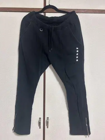 SOPHNET. 소프넷 스웨트 팬츠 블랙 스타 패턴 사이드 지퍼 M