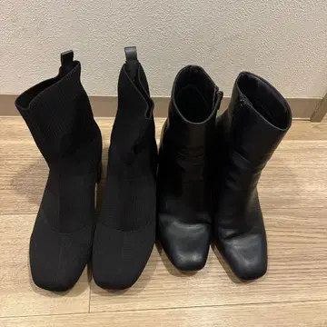 블랙 숏부츠 스틸레토