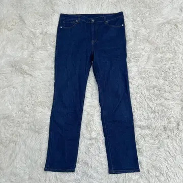 MUJI 무인양품 스트레치 스트레이트 데님 팬츠 W32 x L30 파랑