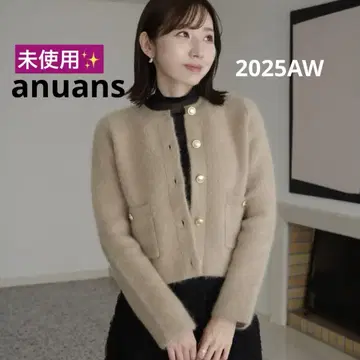 새상품 anuans 아뉴앙스 캐시미어 블렌드 니트 자켓 BEG