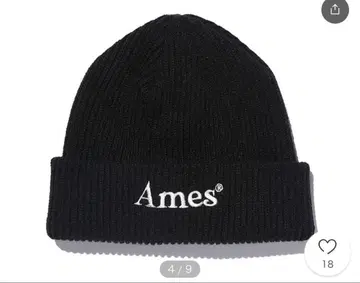 AMES-WORLDWIDE 컬러 로고 비니 블랙