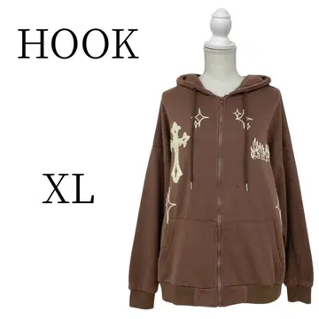 HOOK 후크 브라운 긴팔 후드티 XL(LL)