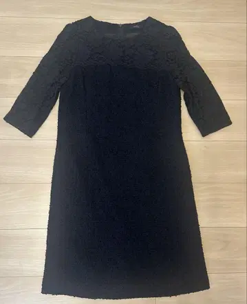 modify 네이비 레이스 7부 소매 포멀 원피스