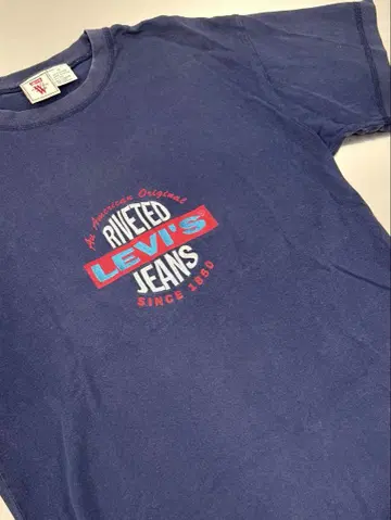 Levi's 중고 반팔 셔츠 80년대 S 사이즈 자수 네이비