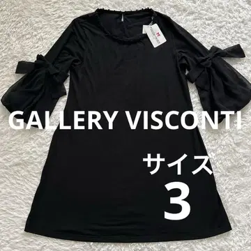 새상품 GALLERY VISCONTI 쉬폰 튜닉 리본 티셔츠