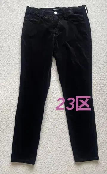 [ 23구 ] 23구DENIM 벨벳 스트레치 스키니 팬츠 38 블랙