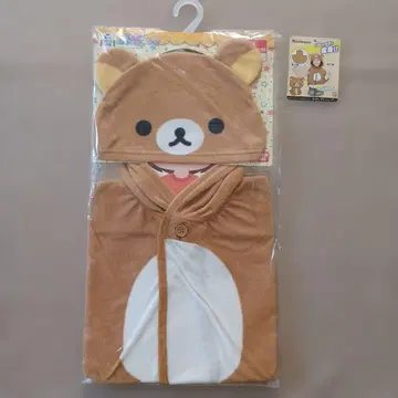 리락쿠마 후드 부착 가운 100~120cm 새상품