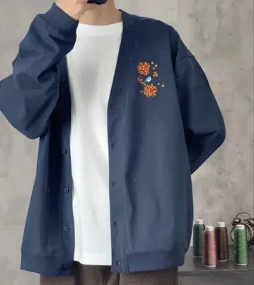 금목서와 파랑새 가디건 네이비 L