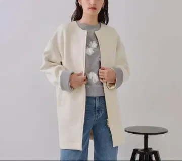 오파크 클립 노카라 ZIP 미들 코트