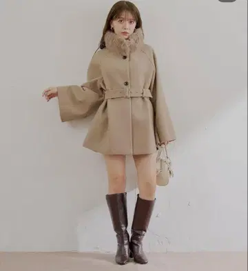 퍼 탈부착 케이프 코트