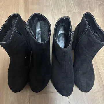 23.5cm: 스웨이드 숏부츠 (블랙) 2세트