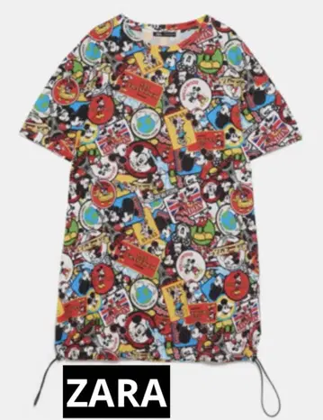 원피스 ZARA 디즈니 Disney 미키 반팔 미니 원피스