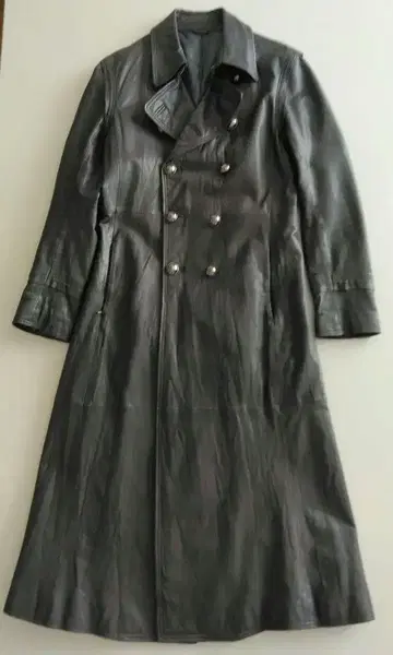 TORNADO MART 가죽 롱 코트 블랙 M 맥시 길이 천연 가죽 블랙