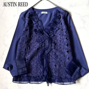 새상품급 [ AUSTIN REED ] 플라워 모티브 가디건 비쥬 오간자