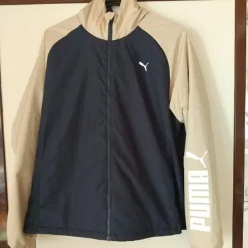 PUMA 풀 지퍼 자켓 네이비/베이지