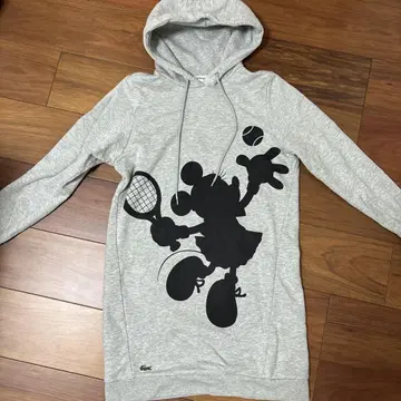 Lacoste x Disney 미니 후드티 원피스 그레이