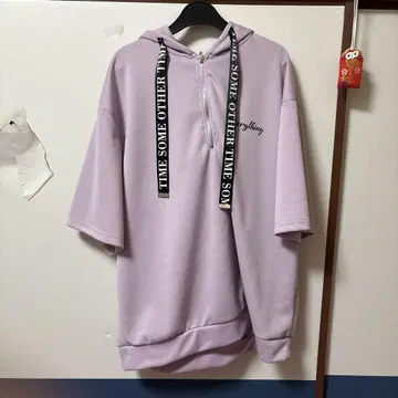 연보라 토끼 귀 오버 사이즈 후드티