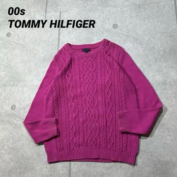 00s TOMMY HILFIGER 코튼 100% 케이블 니트 핑크 L