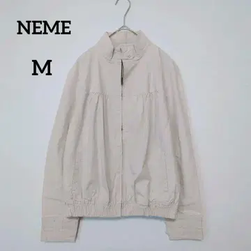 NEMI 베이지 스탠드 카라 자켓 얇은 소재 봄/여름 캐주얼 M