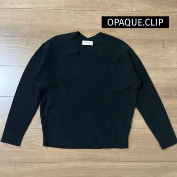 [ OPAQUE.CLIP ] 스웨터 긴팔 블랙 V넥
