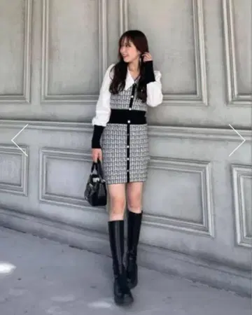 rienda 셔츠콤비 Knit mini OP