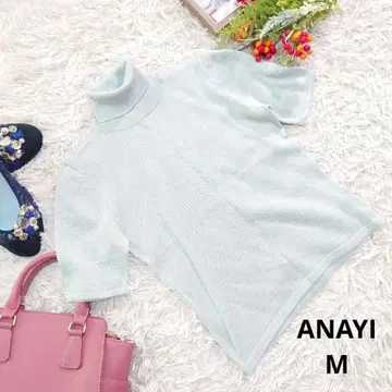 일본제 새상품급 ANAYI 니트T셔츠 (M) 그레이/라메입/터틀넥