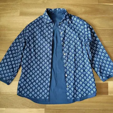 [ 새상품급 ] 니임 솔레이야드 프로방스 긴팔 리버서블 블라우스 네이비