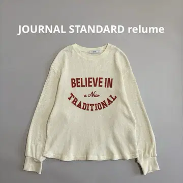저널 스탠다드 리룸 로고 프린트 와플 풀오버 내추럴