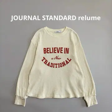 저널 스탠다드 리룸 로고 프린트 와플 풀오버 내추럴