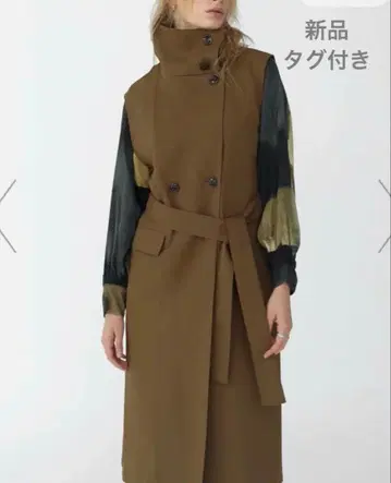 새상품 aga 빗살무늬 2way 컬러 조끼 정가 32,000엔 롱 코트