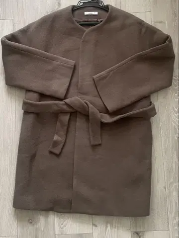 브라운 노카라 자켓 울 혼방