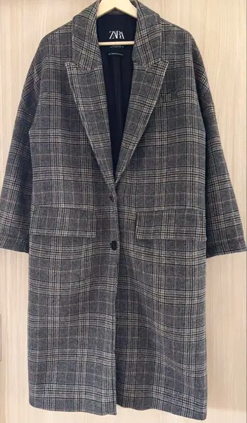 ZARA 체스터 코트 체크