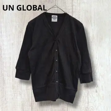 [ 앵글로벌 ] V넥 숏 기장 가디건 5부 소매 면 100% M