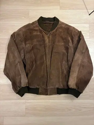Craft & Barrow 스웨이드 가죽 봄버 자켓 브라운 L