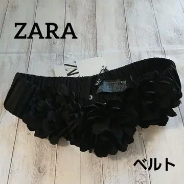 [새상품] ZARA 플라워 장식 블랙 벨트