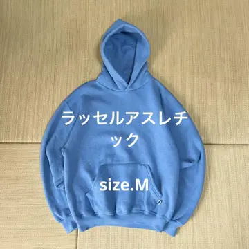 90s 레어 컬러 러셀 애슬레틱 스카이블루 풀오버 후드티 M