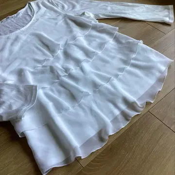 [ 세탁 가능 ] 새상품급 쉬폰 T블라우스 트랜스워크