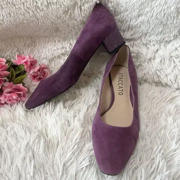 STACCATO 정가 24800엔 스웨이드 펌프스 퍼플 24.5cm